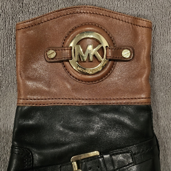 MICHAEL KORS black leather stockard 2-tone boots - Picture 4 of 11